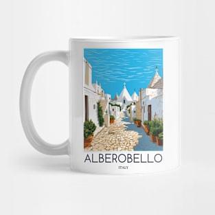 A Pop Art Travel Print of Alberobello - Italy Mug